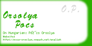 orsolya pocs business card